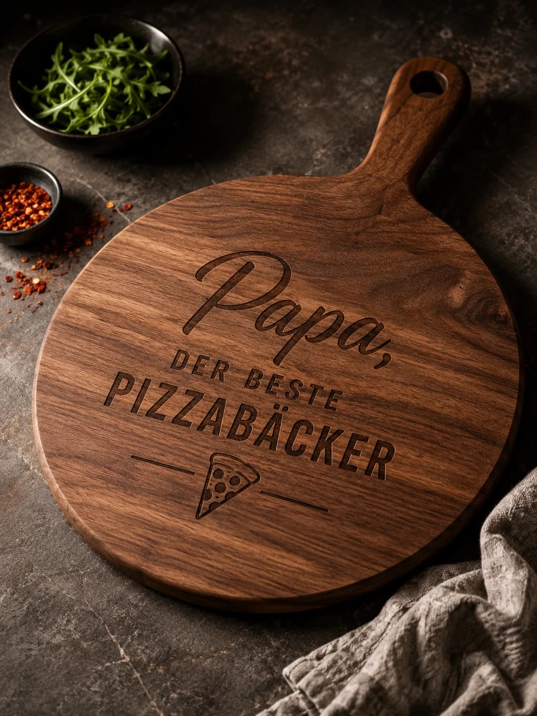 Personalisiertes Premium-Holz-Servierbrett mit Gravur für Foodie-Markt