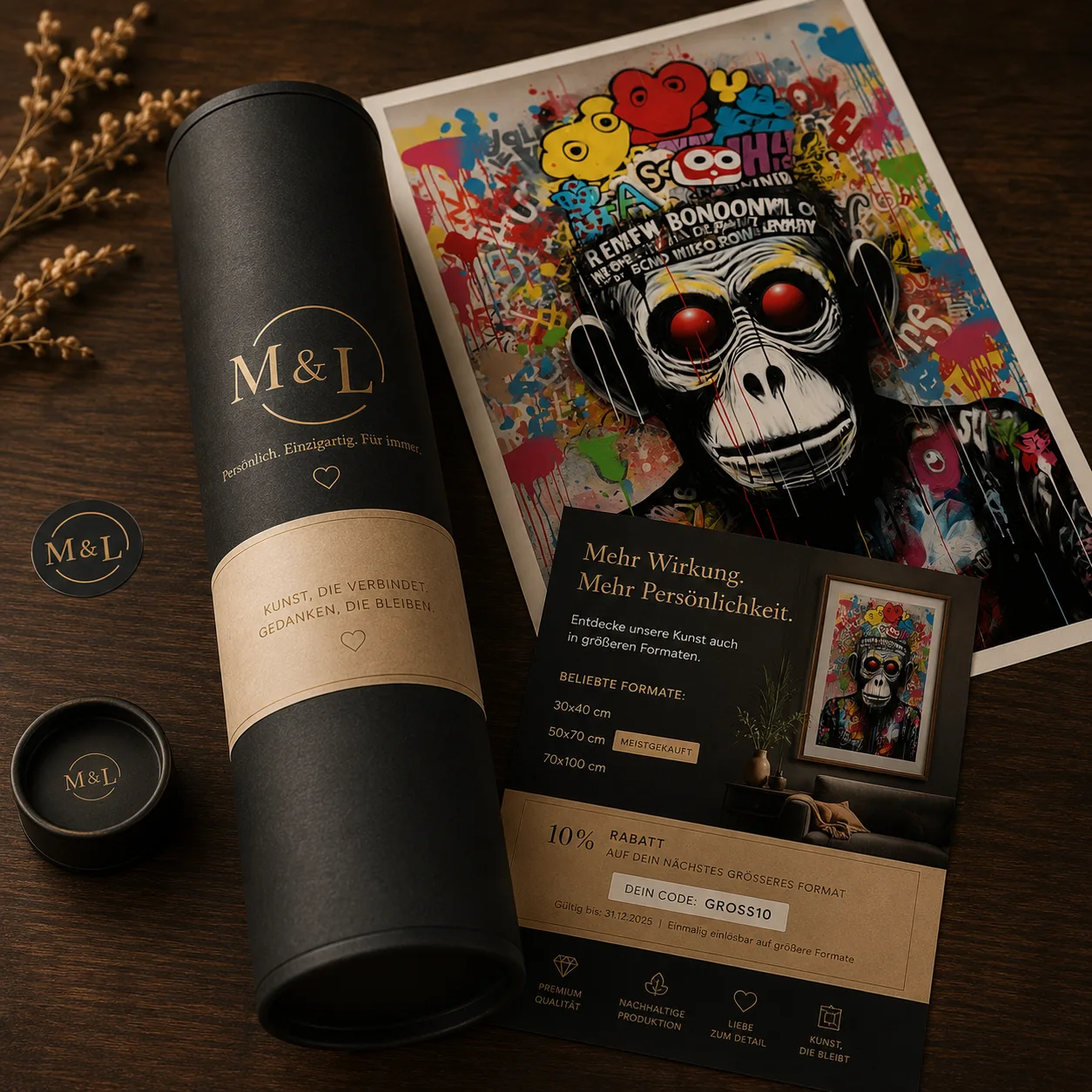 Poster in Premium-Versandrolle mit Flyer-Beilage