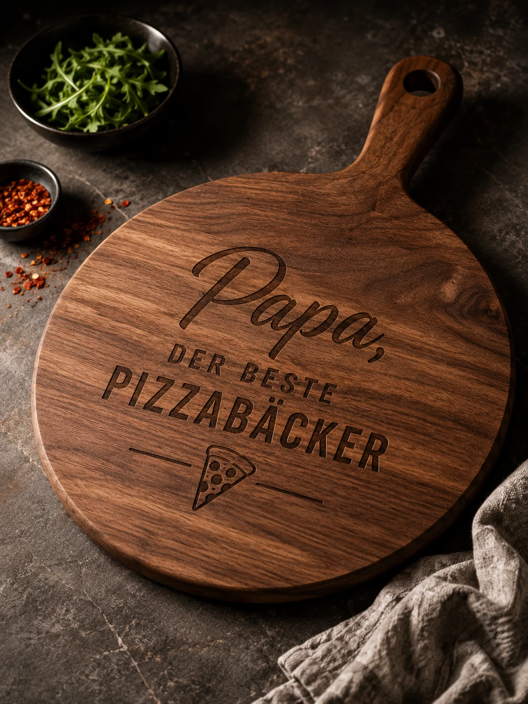 Personalisiertes Premium-Holz-Servierbrett mit Gravur für Foodie-Markt